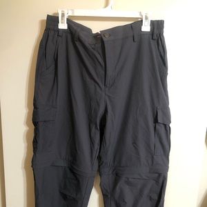 Gray hiking utility zip pants